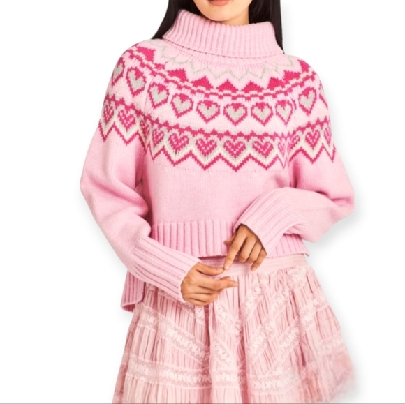 LoveShackFancy Sweaters - LoveShackFancy Tobi Sweater, Fuchsia Rose size L and XL new with tags